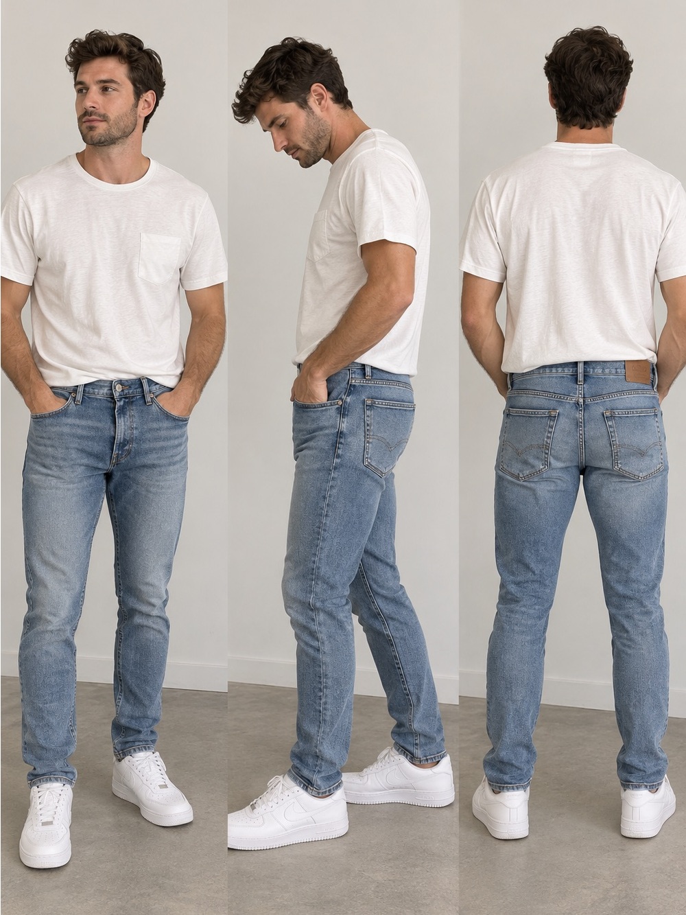 Abercrombie & Fitch Men's Skinny Jeans 31x32 Medium Wash Blue Stretch‎ Denim